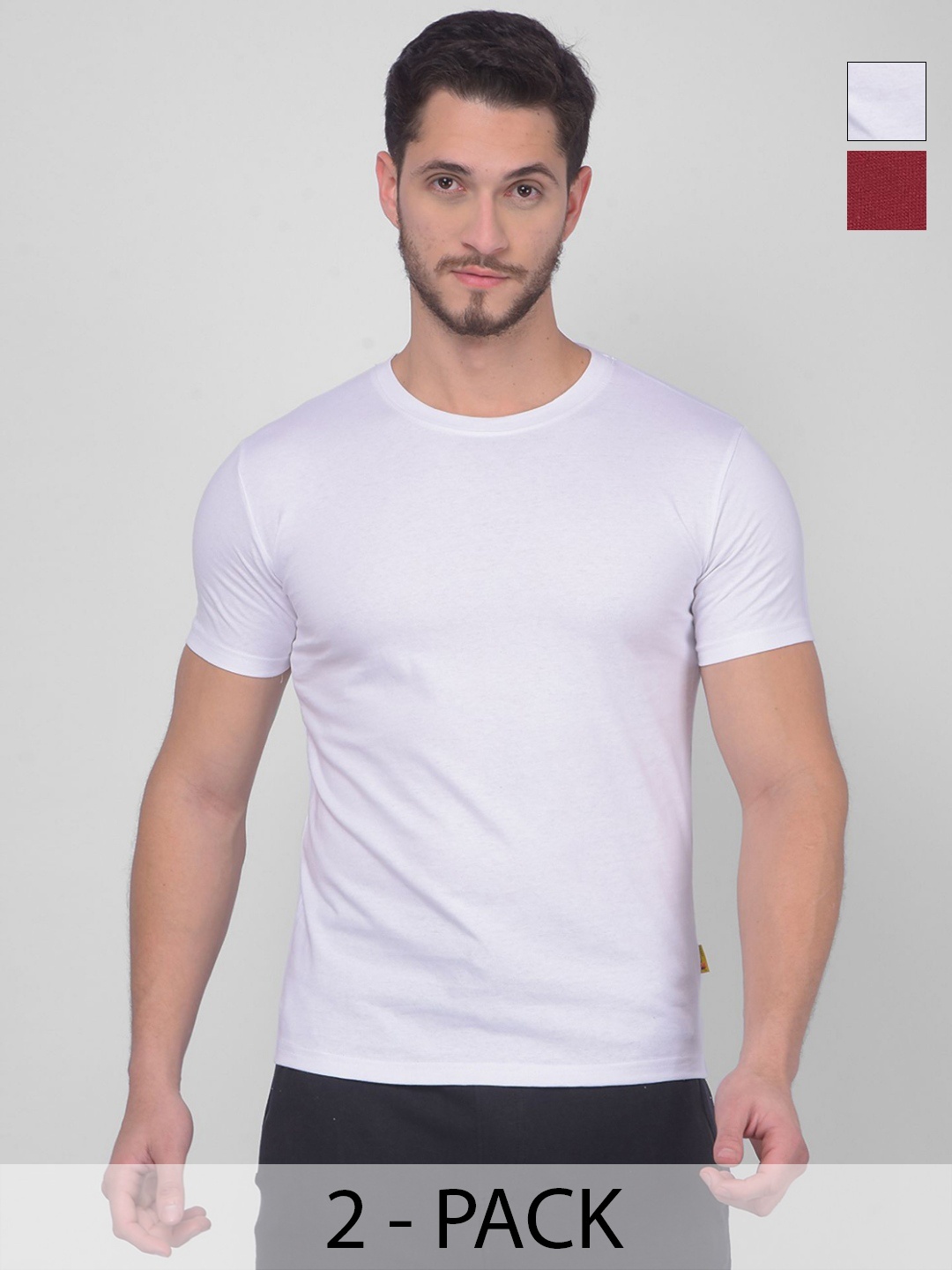 

Zeal Men Solid Round Neck Cotton T-Shirt, Maroon