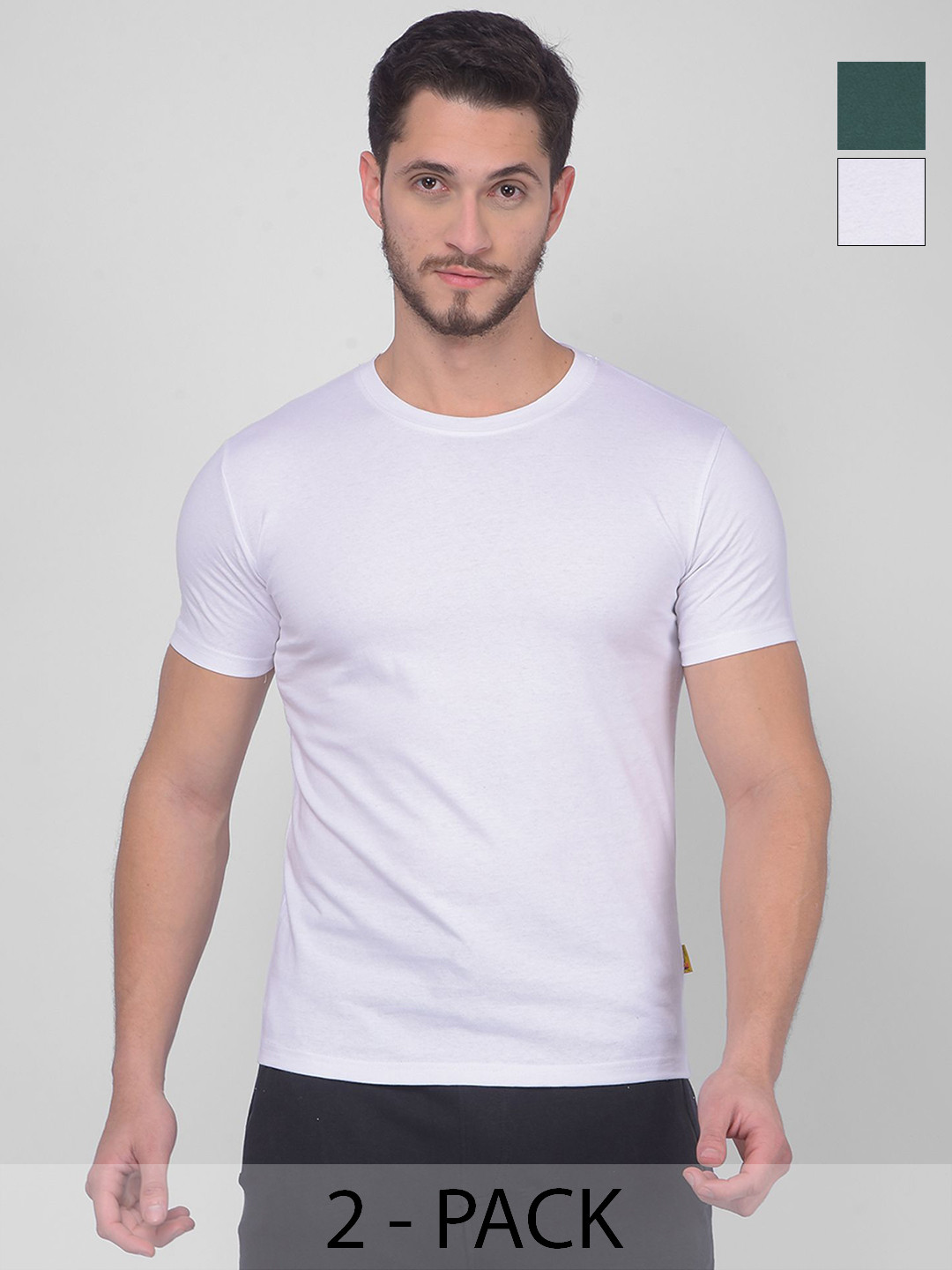 

Zeal Men Solid Round Neck Cotton T-Shirt, Green