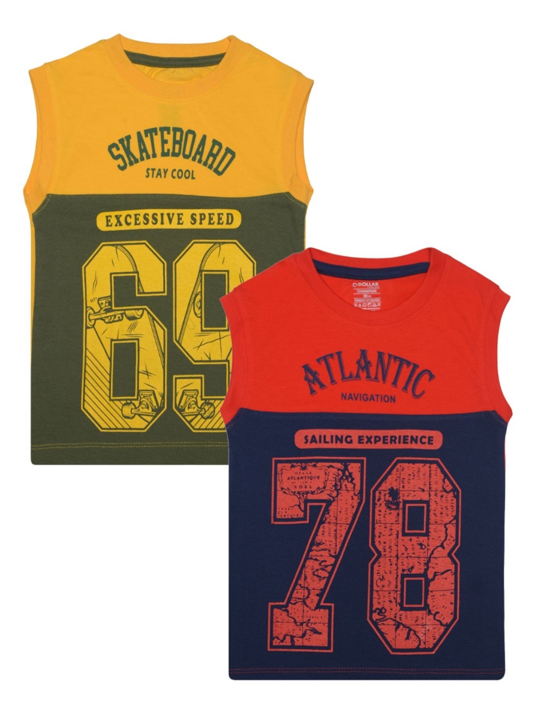 

Dollar Champion Kidswear Boys Pack Of 2 Graphic Printed T-shirt, Yellow