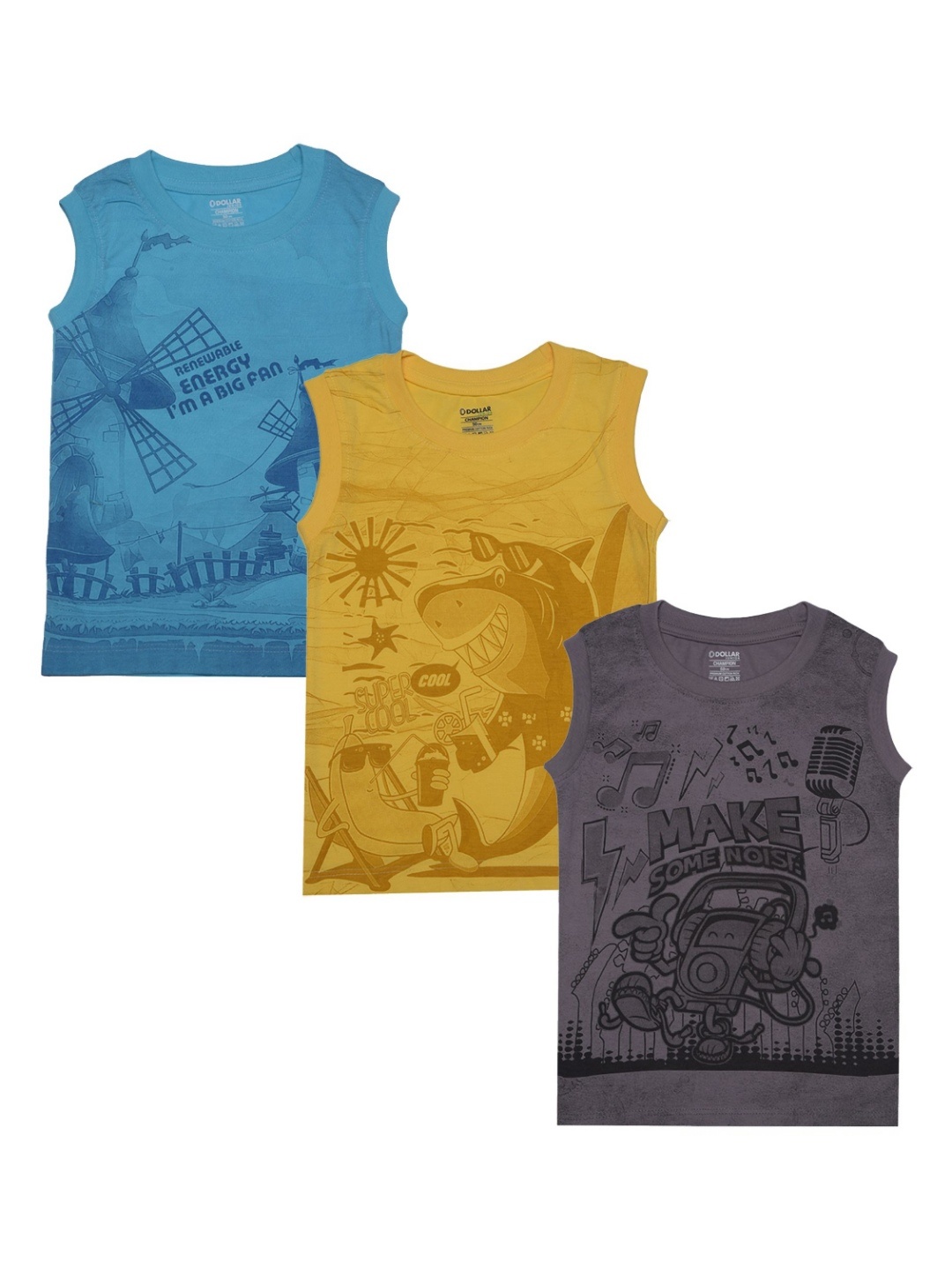 

Dollar Champion Kidswear Boys Pack Of 3 Graphic Printed T-shirt, Assorted