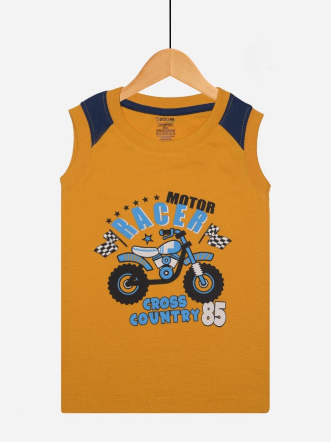 

Dollar Champion Kidswear Boys Graphic Printed Round Neck Cotton T-Shirt, Yellow