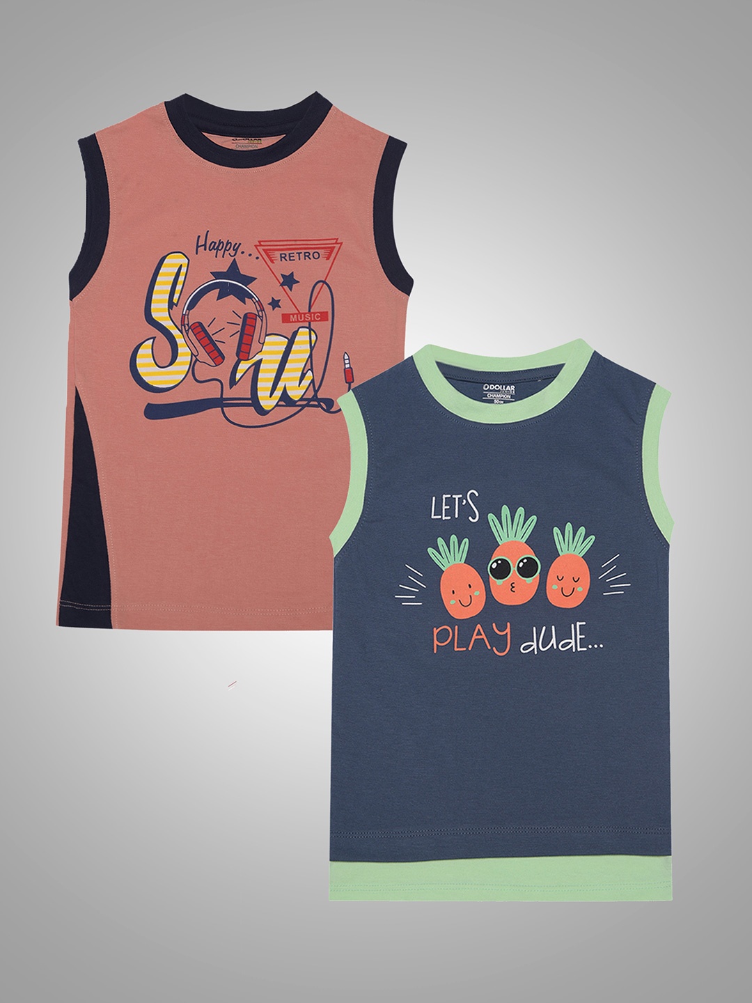 

Dollar Champion Kidswear Boys Pack Of 2 Graphic Printed T-shirts, Assorted