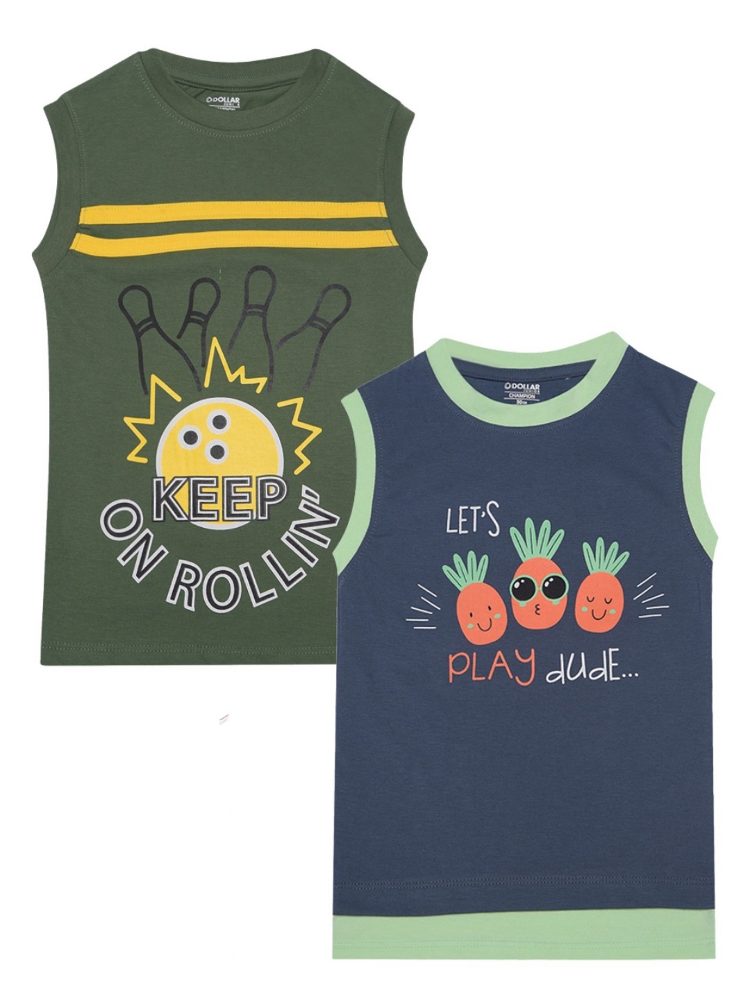 

Dollar Champion Kidswear Boys Pack Of 2 Printed T-shirt, Green