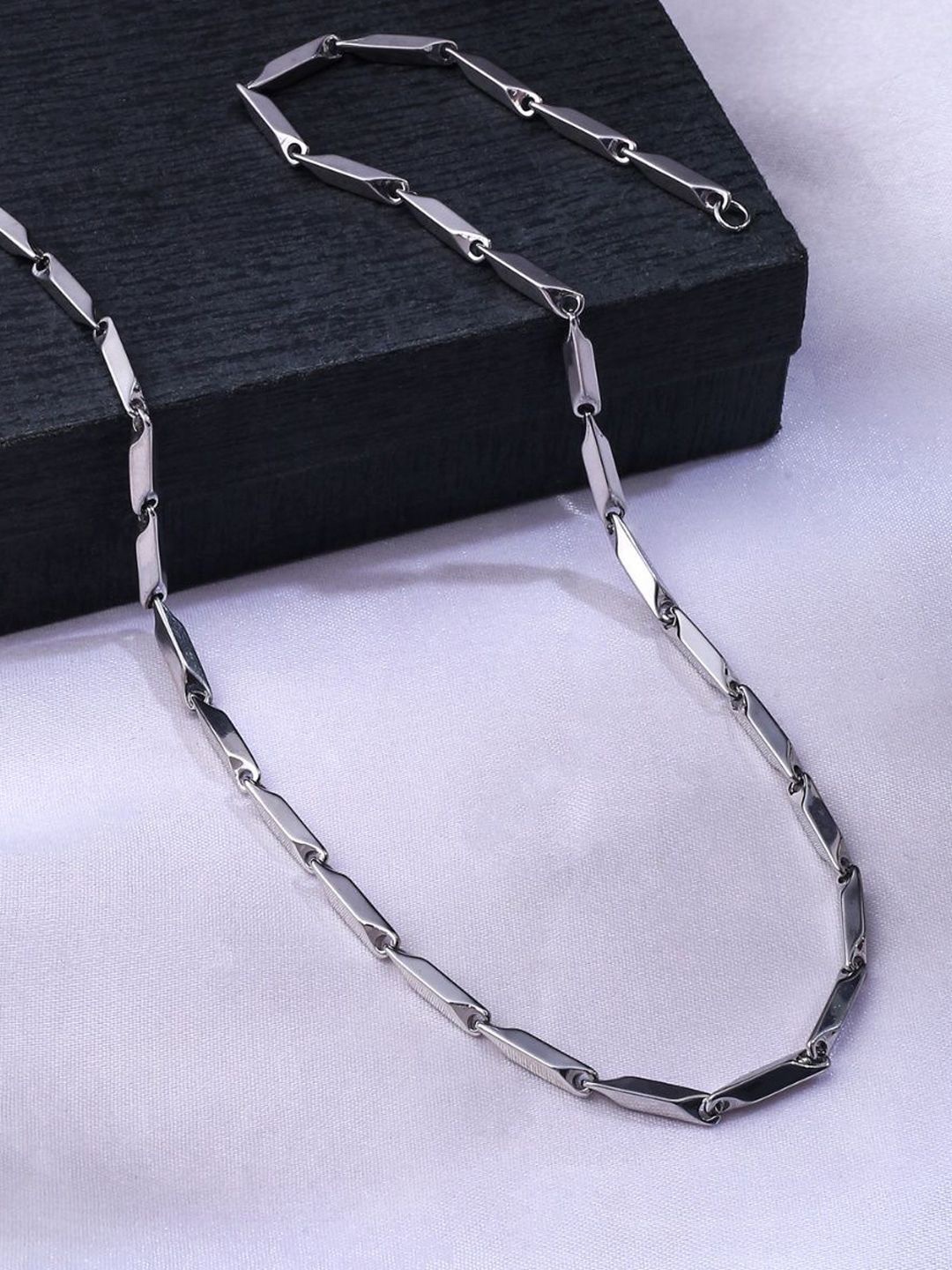 

VAGHBHATT Men Stainless Steel Silver-Plated Chain