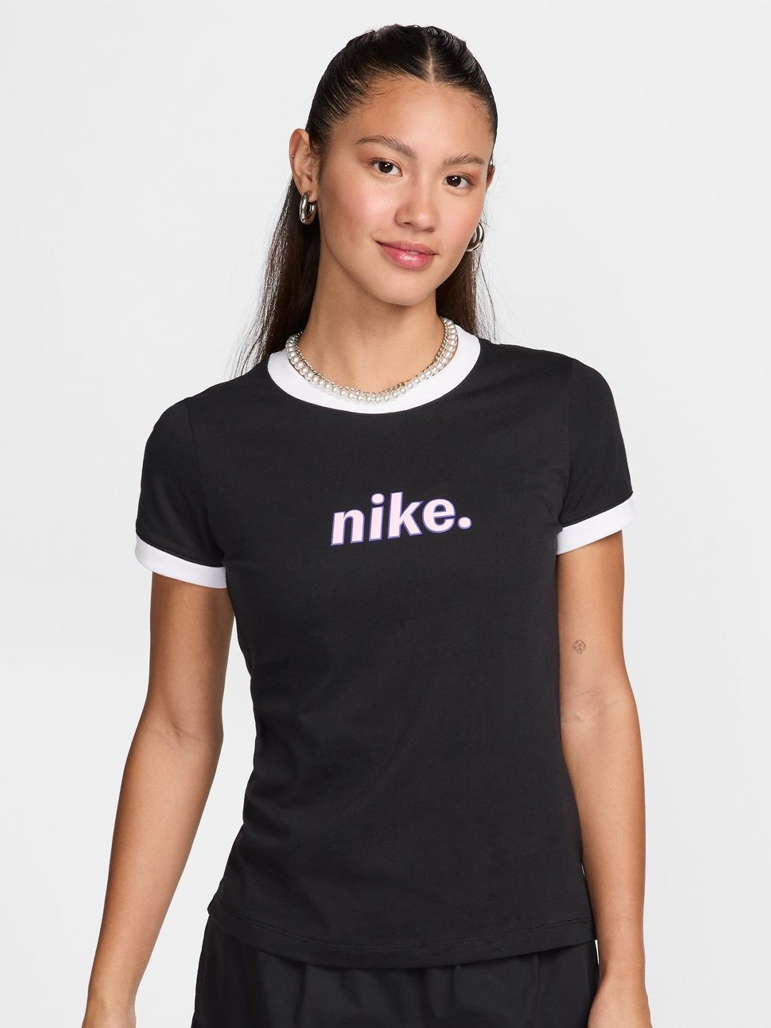 

Nike Sportswear Women's Ringer T-Shirt, Black