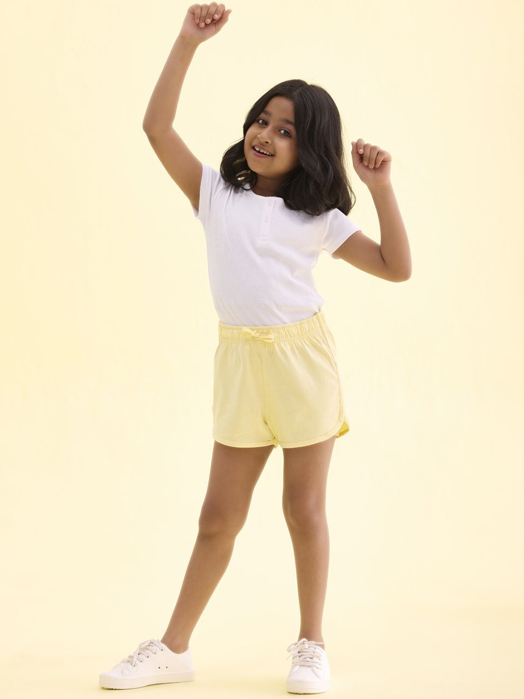 

Go Colors Girls Mid Rise Knit Shorts, Yellow