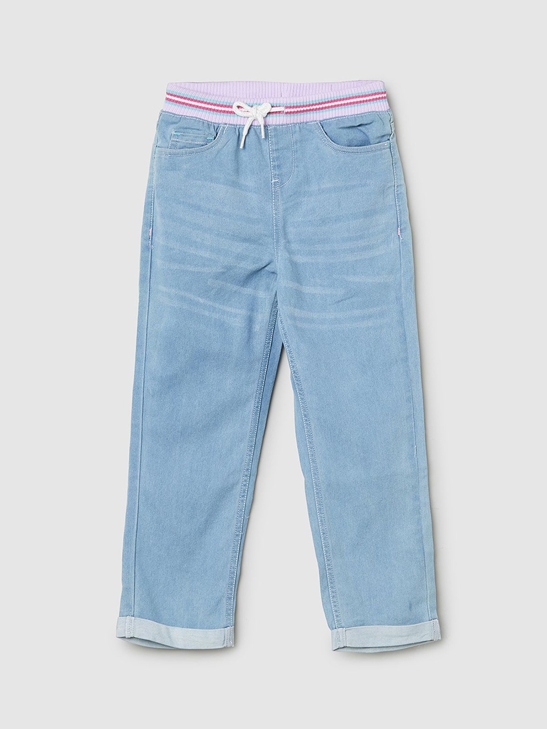 

max Girls Mid-Rise Light Shade Jeans, Blue