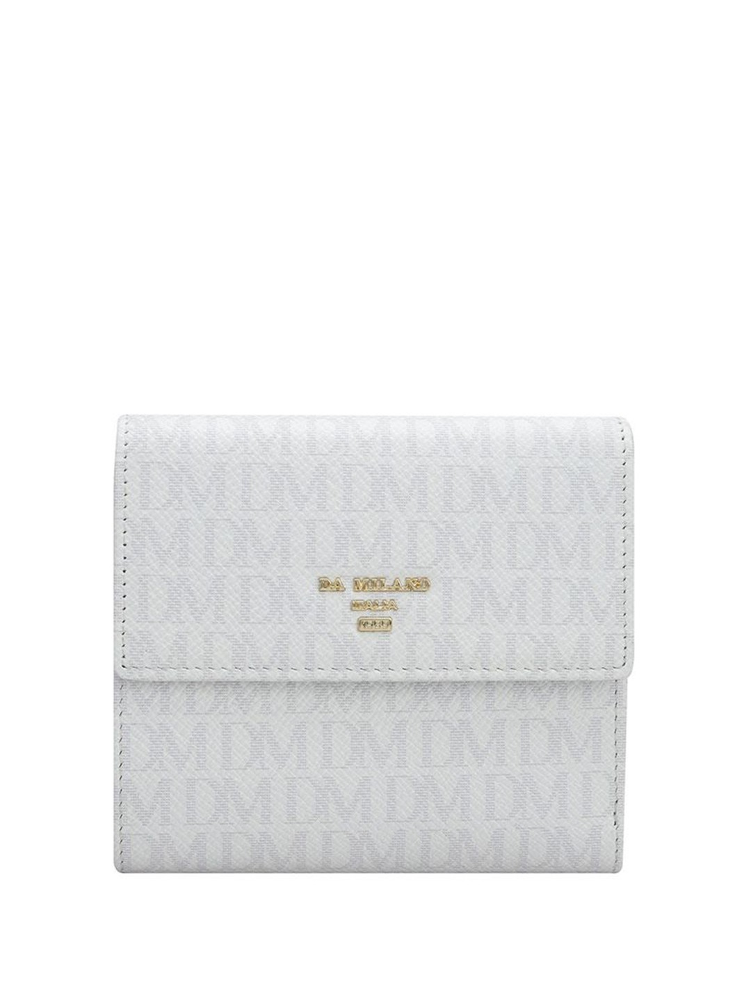 

Da Milano Women Printed Leather Two Fold Wallet, White