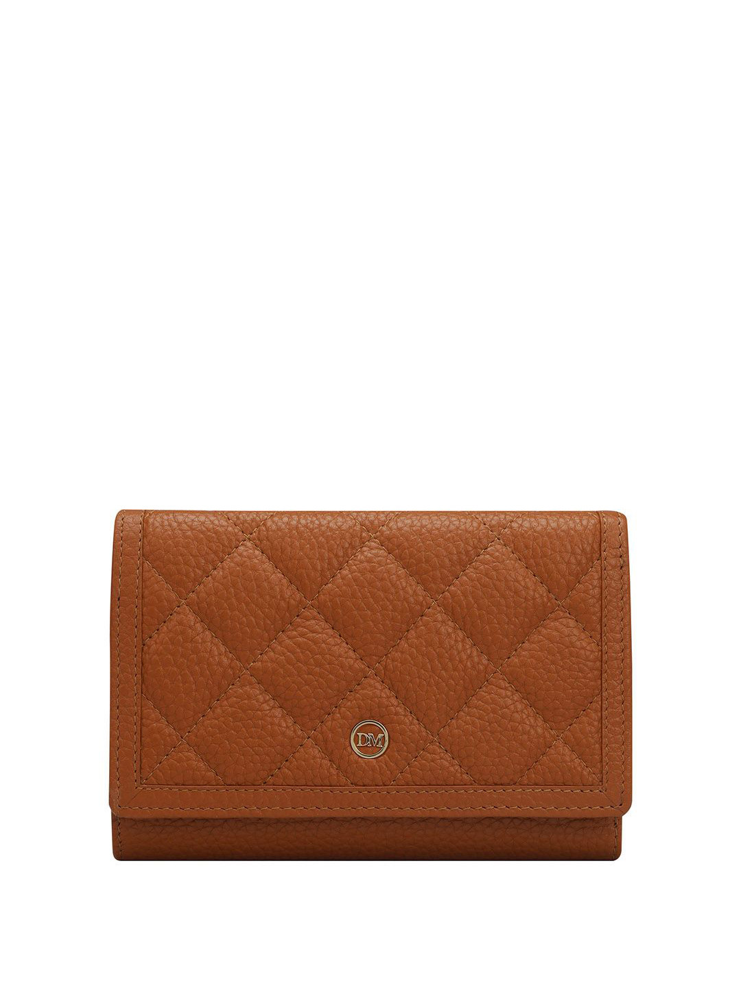 

Da Milano Women Textured Leather Three Fold Wallet, Orange