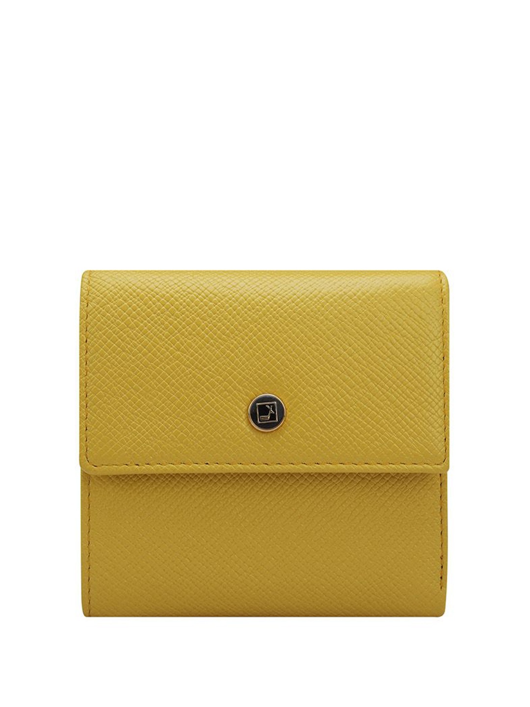 

Da Milano Women Leather Three Fold Wallet, Yellow