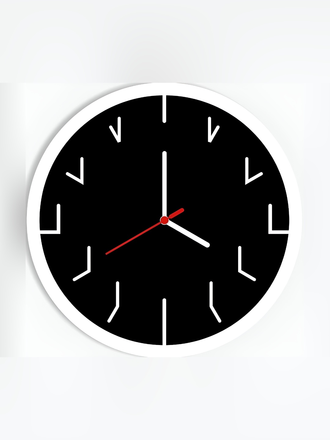 

WALLCENTRE Black & White Printed Contemporary Analogue Round Metal Wall Clock