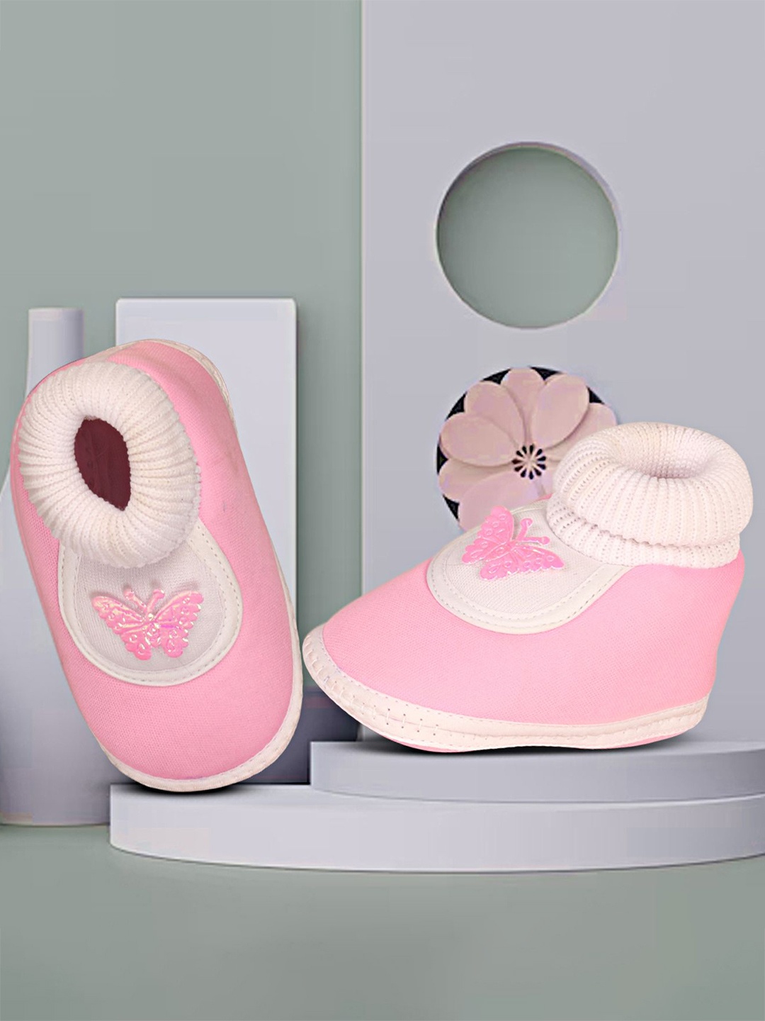 

BAESD Kids Butterfly Cotton Booties, Pink