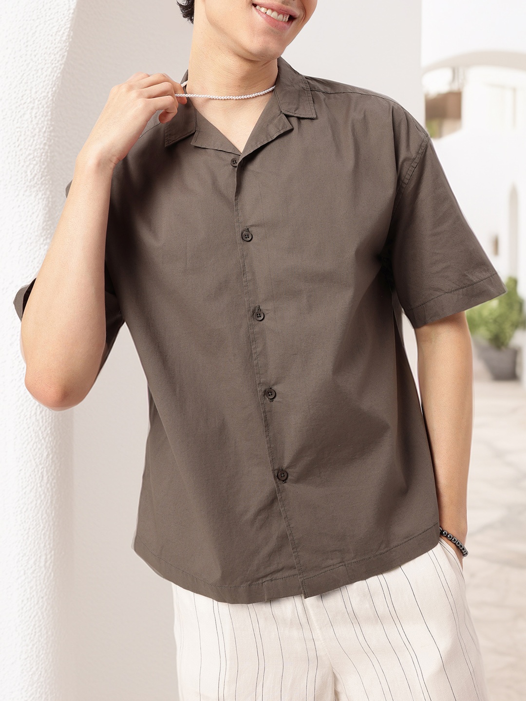 

Grey For Getaways Vacanza Drop-Shoulder Relaxed Fit Shirt