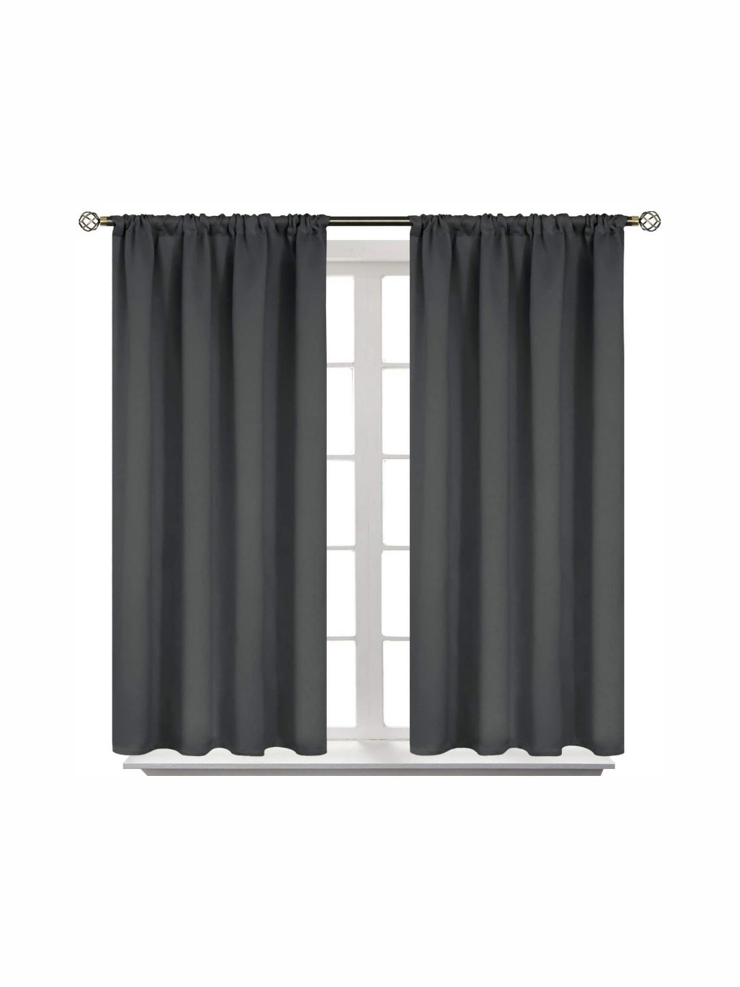 

BFAM Grey 2 Pieces Sheer Long Door Curtain