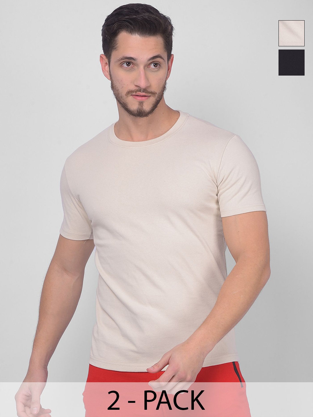 

Zeal Men Solid Round Neck Cotton T-Shirt, Black