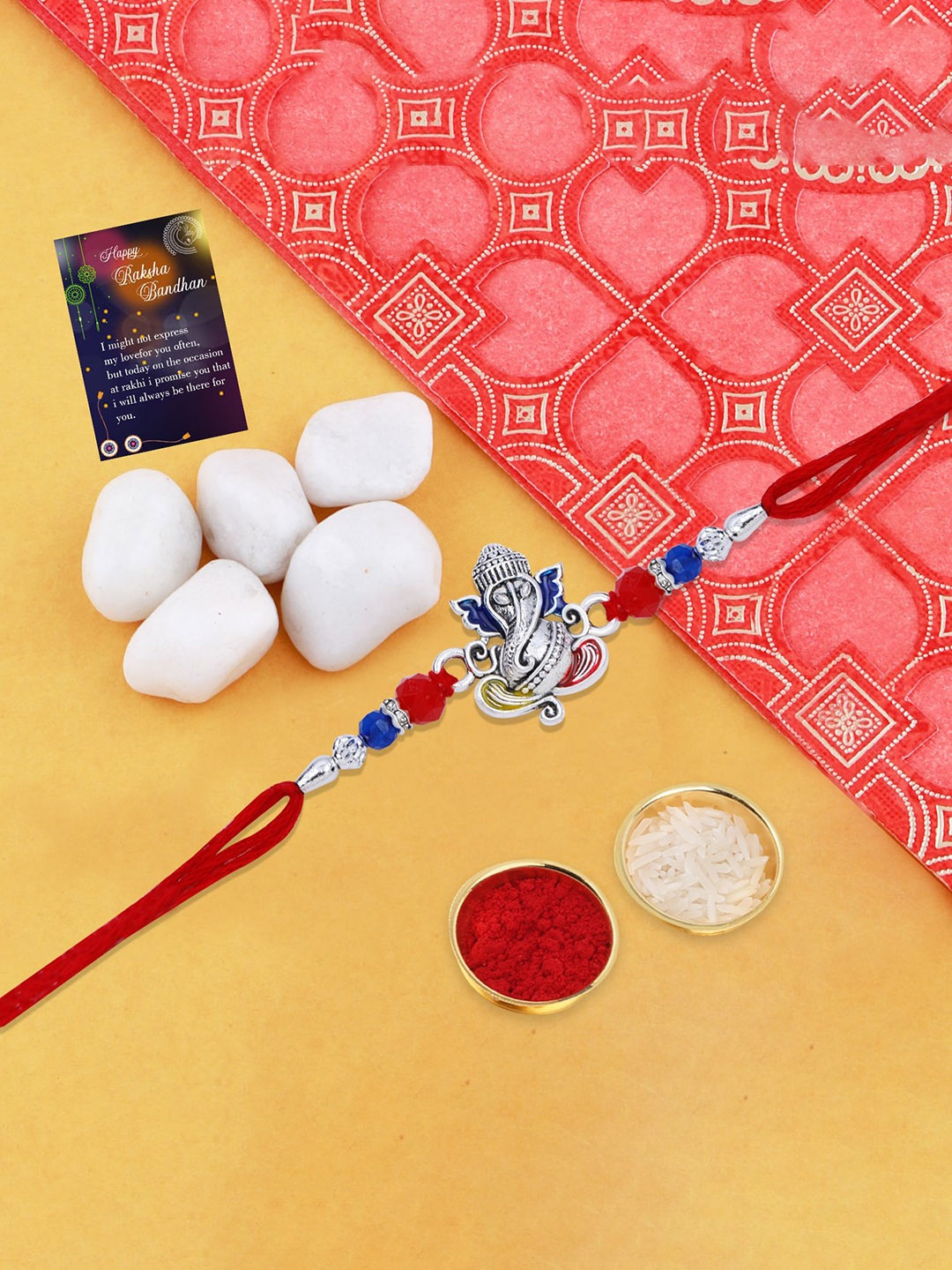 

Silver Shine Rakhi With Greeting Card