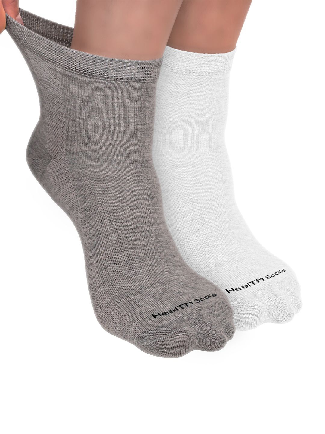 

FOOTPRINT Men 2 Pairs Seamless Organic Cotton Ankle-Length Bamboo Socks, Grey