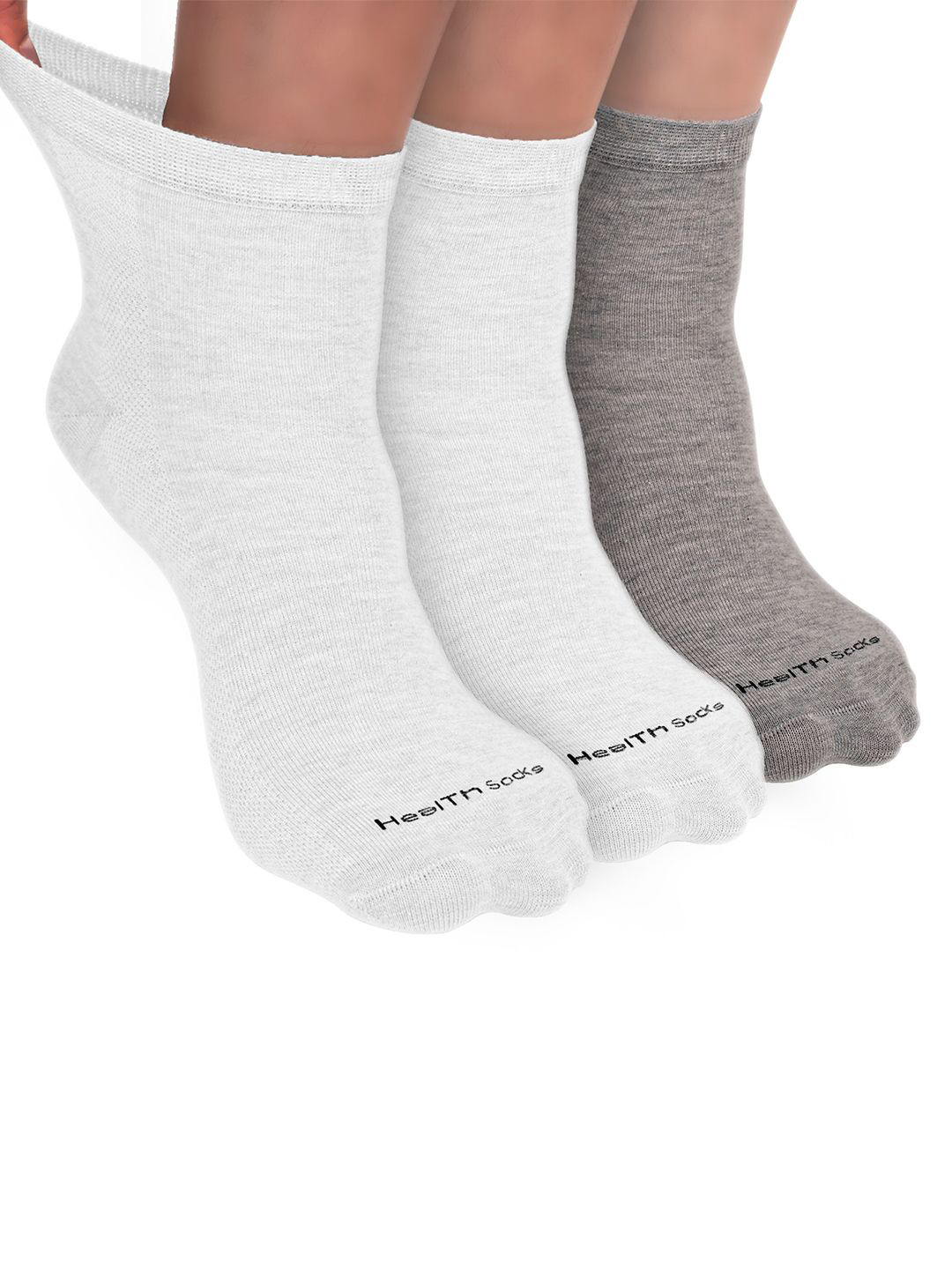 

FOOTPRINT Men 3 Pairs Seamless Organic Cotton Ankle-Length Bamboo Socks, White