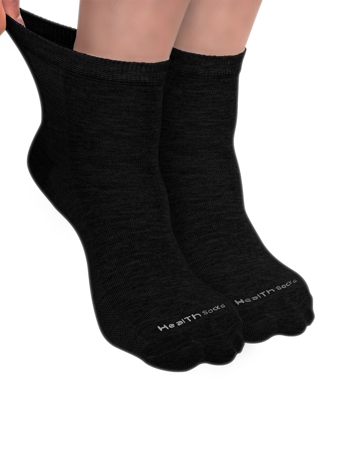 

FOOTPRINT Men 2 Pairs Seamless Organic Cotton Ankle-Length Bamboo Socks, Black