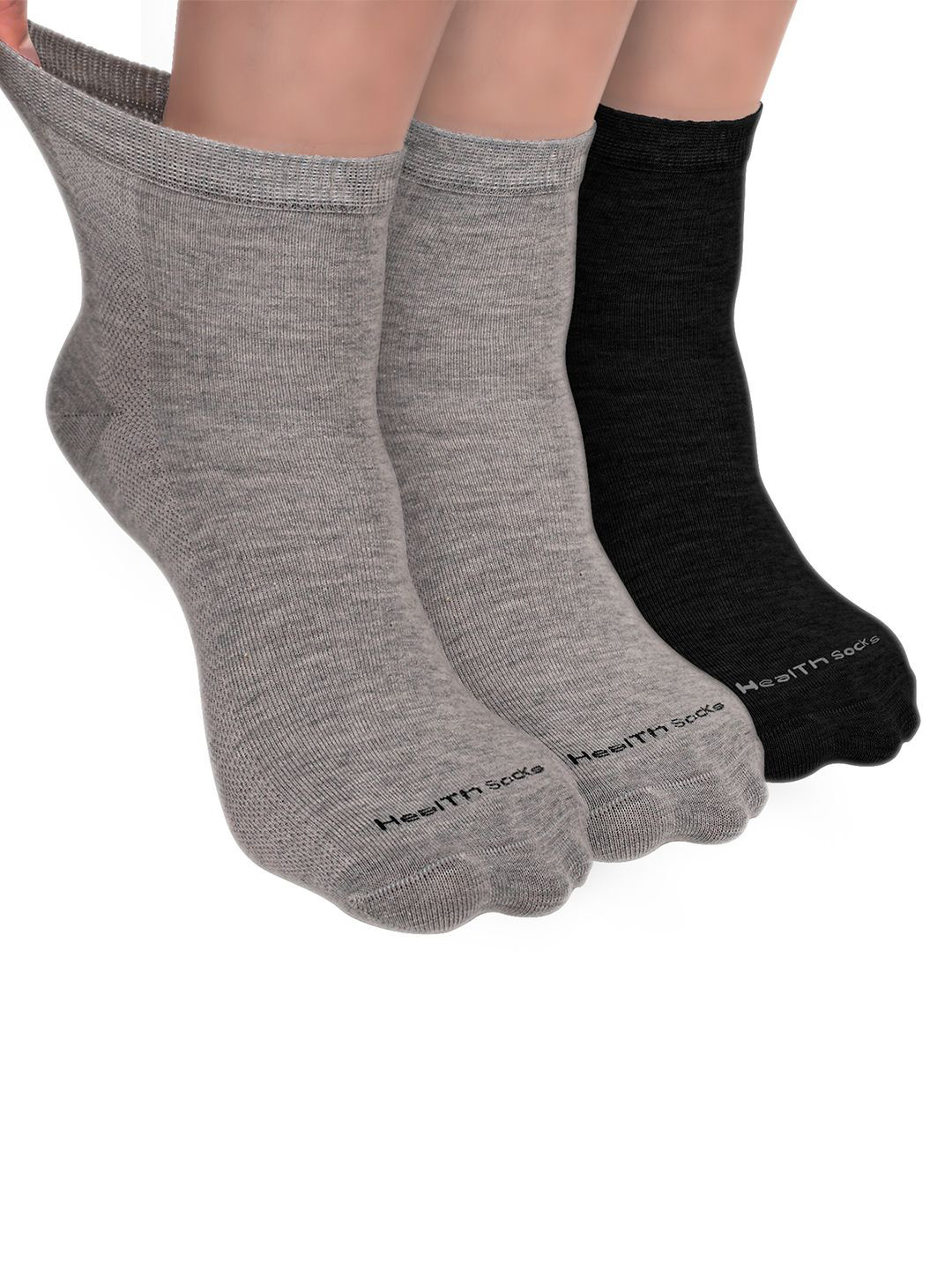 

FOOTPRINT Men 3 Pairs Seamless Organic Cotton Ankle-Length Bamboo Socks, Black