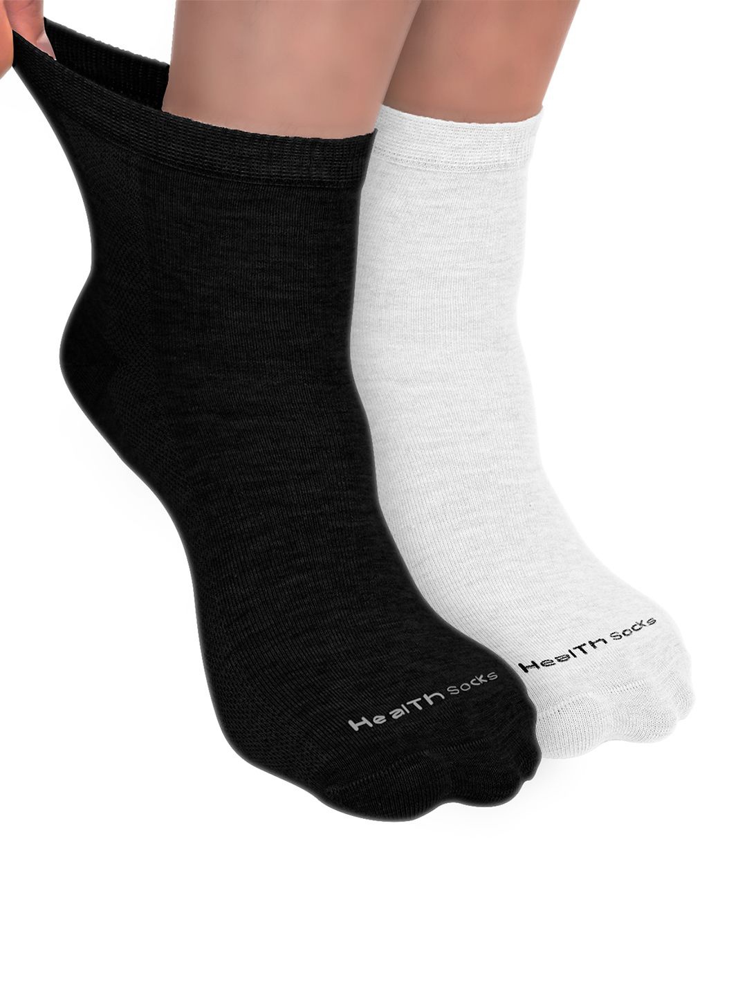 

FOOTPRINT Men 2 Pairs Seamless Organic Cotton Ankle-Length Bamboo Socks, Black
