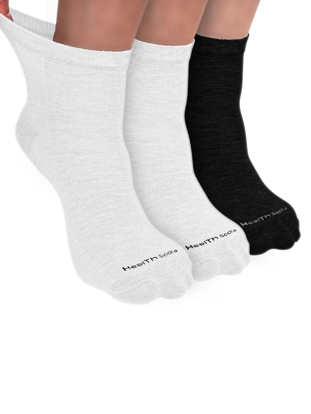 

FOOTPRINT Men 3 Pairs Seamless Organic Cotton Ankle-Length Bamboo Socks, White