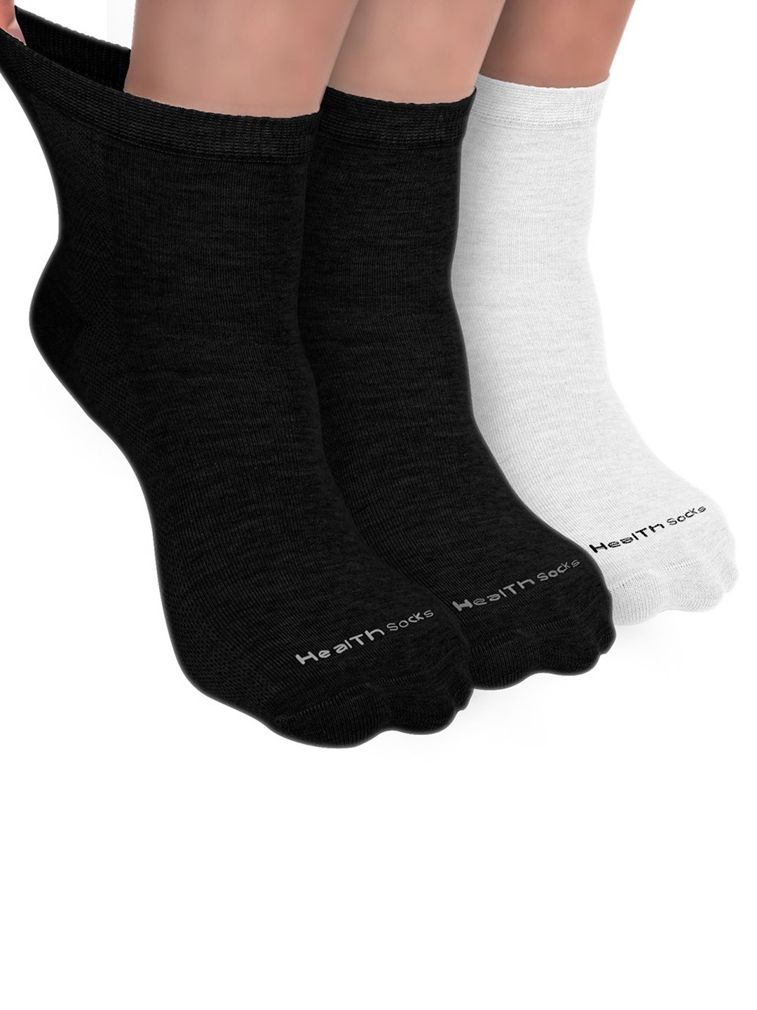 

FOOTPRINT Men 3 Pairs Seamless Organic Cotton Ankle-Length Bamboo Socks, Black