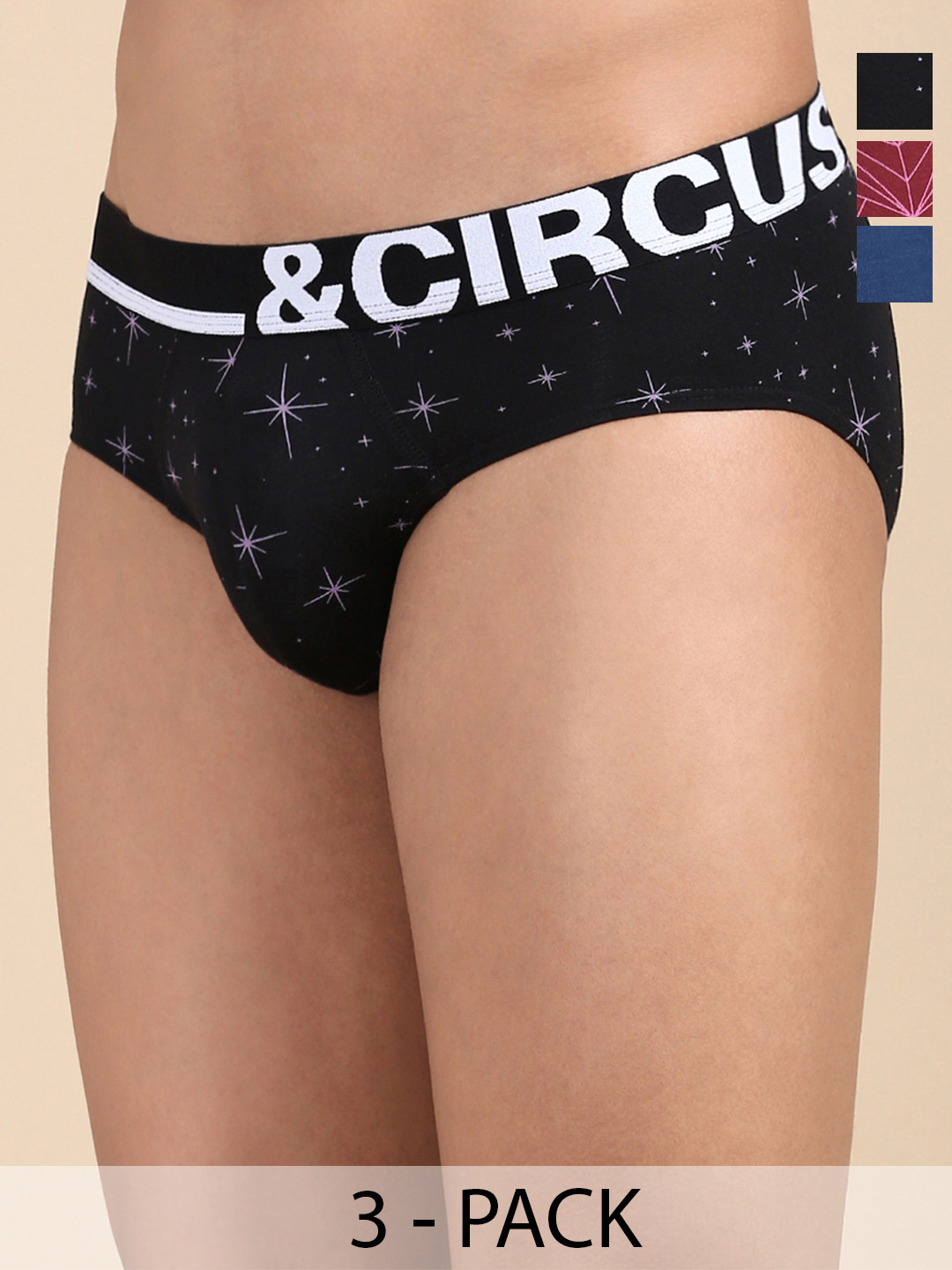 

&CIRCUS Men Solid Mid-Rise Modal Briefs, Red