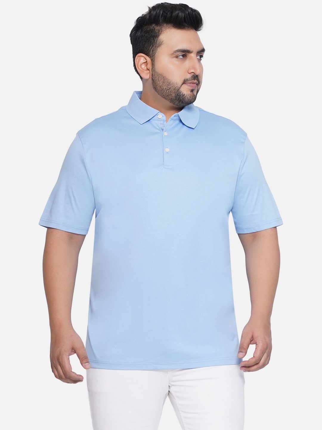 

Santonio Men Plus Size Polo Collar Pockets T-shirt, Blue