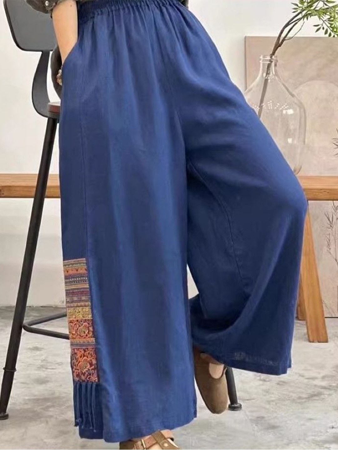 

StyleCast Women Printed Flared Palazzos, Blue