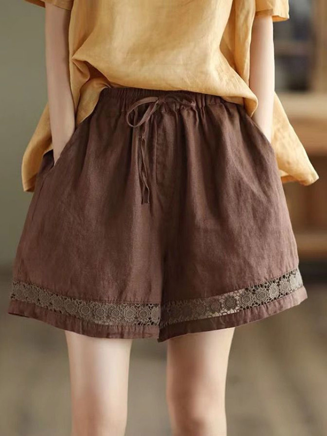 

StyleCast Women Mid-Rise Shorts, Brown