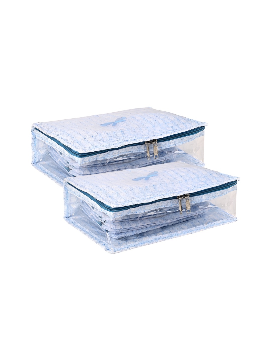 

Kuber Industries Blue & Transparent 2 Pieces Self Design Jewellery Organisers