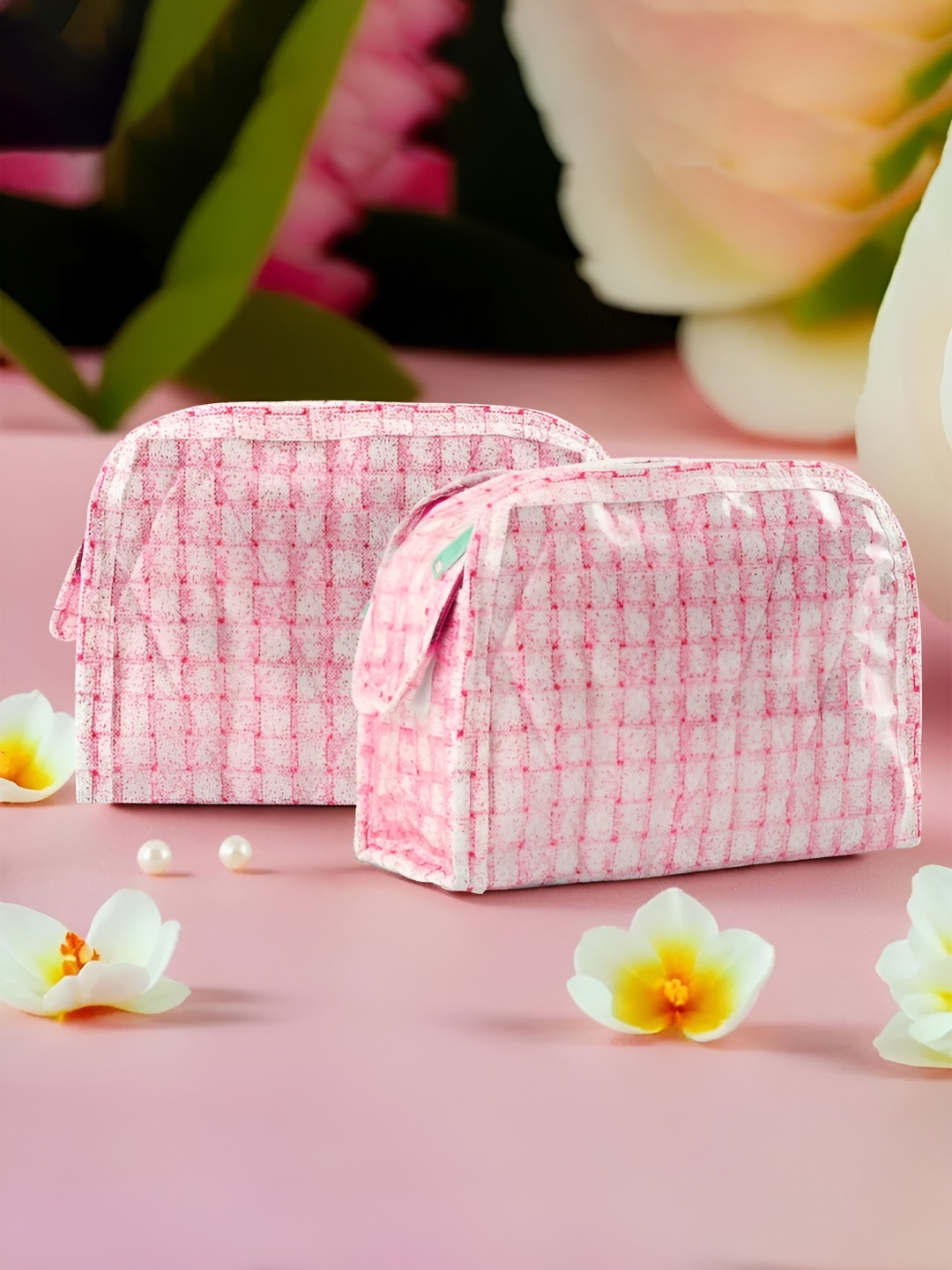 

Kuber Industries Pink & White 2 Pieces Regular Jewellery Organisers