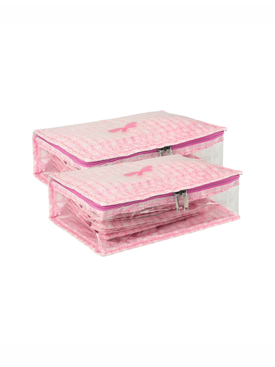 

Kuber Industries Pink 2 Pieces Regular Jewellery Kit with 13 Pouches Organisers