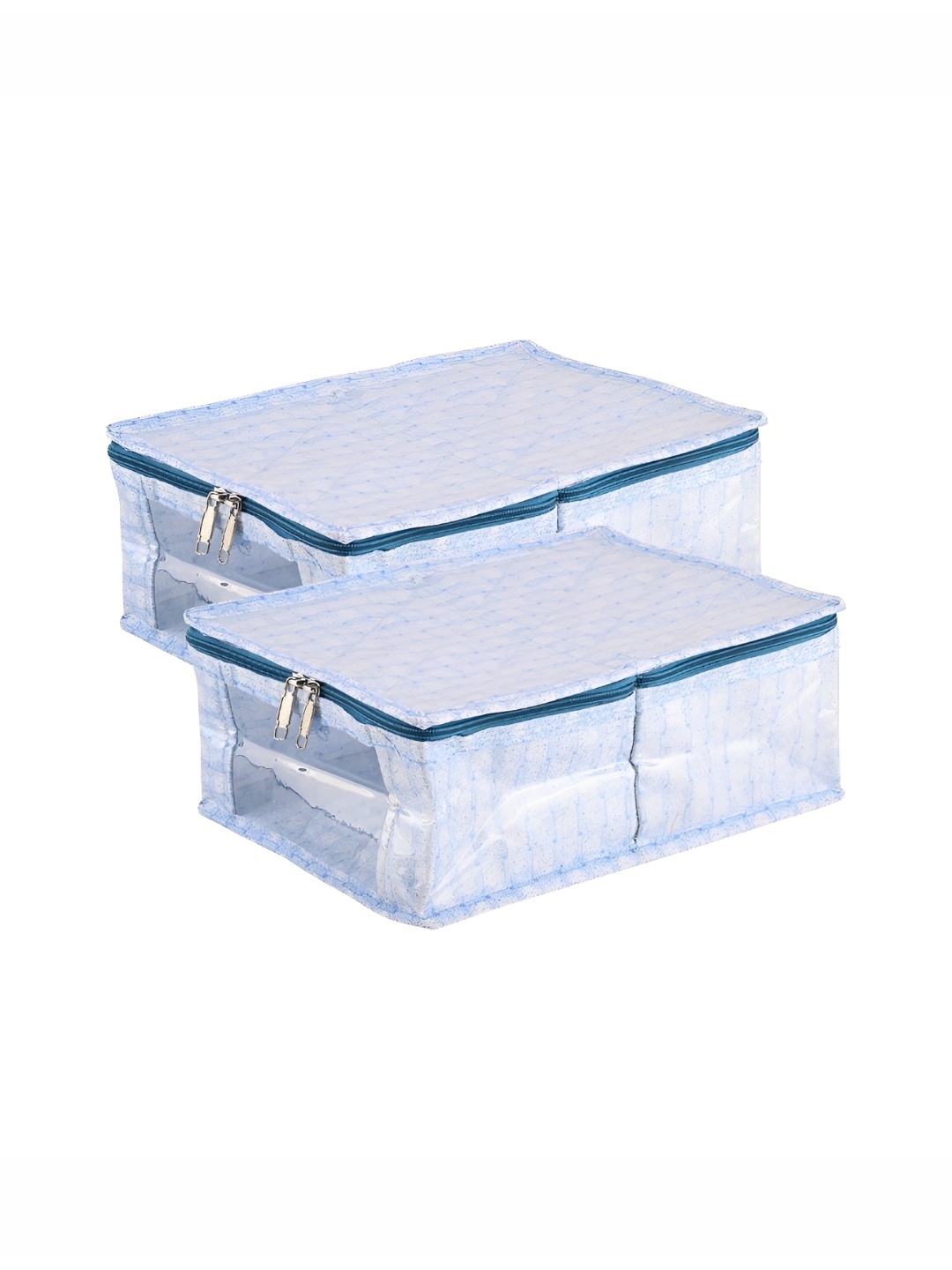 

Kuber Industries Blue & Transparent 2 Pieces Regular Multi-Utility Organisers