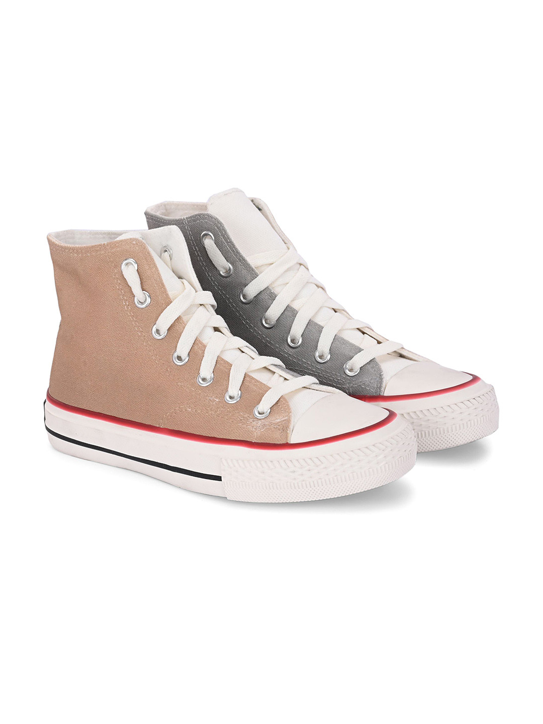 

CROWCIA LONDON Men Colourblocked High-Top Sneakers, Multi