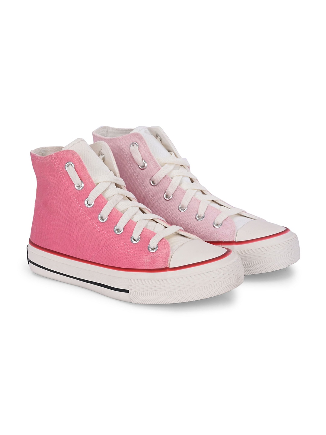 

CROWCIA LONDON Men Colourblocked Round Toe High-Top Lace Up Sneakers, Multi