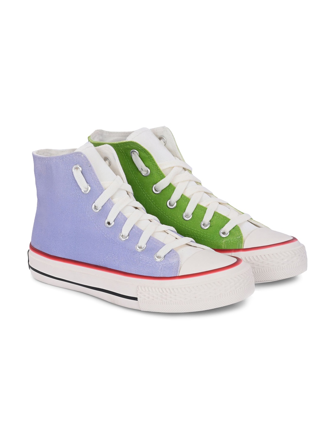 

CROWCIA LONDON Men Colourblocked High-Top Sneakers, Green