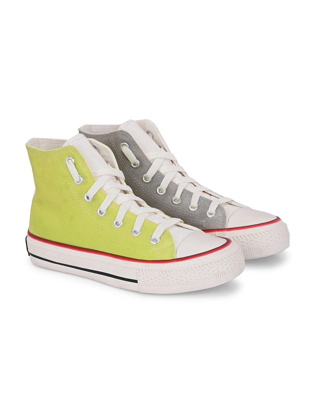 

CROWCIA LONDON Men Colourblocked Lightweight High-Top Sneakers, Multi