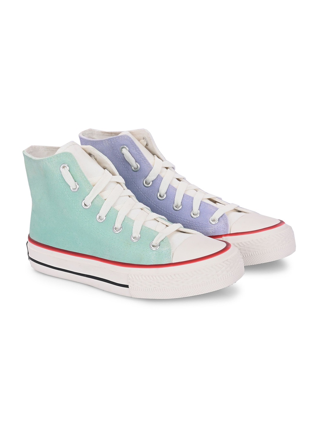 

CROWCIA LONDON Men Mis Match High-Top Sneakers, Blue