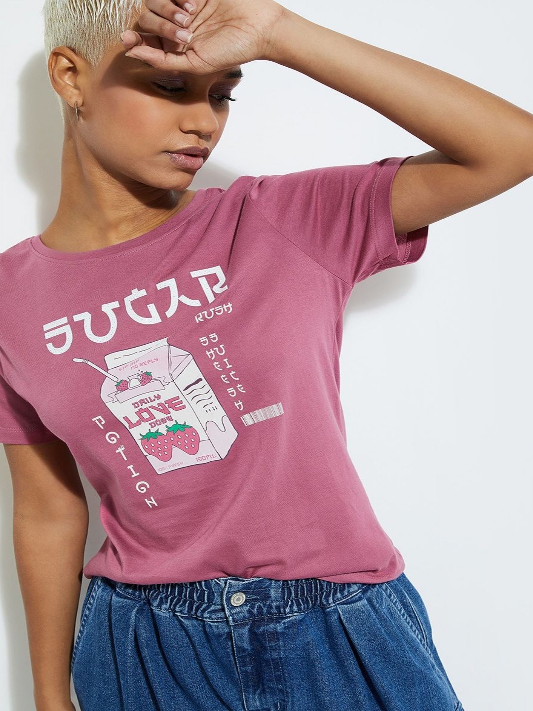 

max URB_N Women Graphic Printed T-shirt, Pink