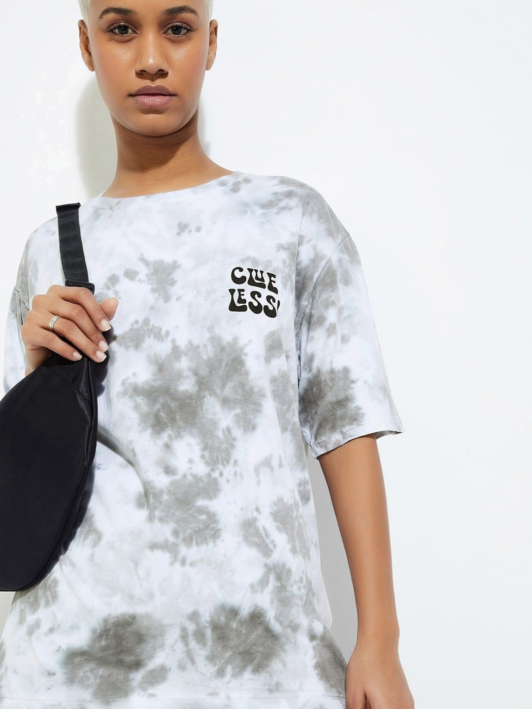 

max URB_N Women Tie & Dye T-shirt, Off white
