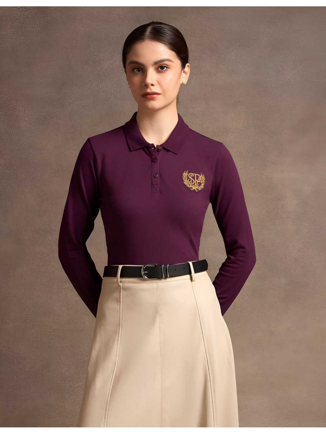 

U.S. Polo Assn. Women Solid Polo Collar Cotton T-Shirt, Purple