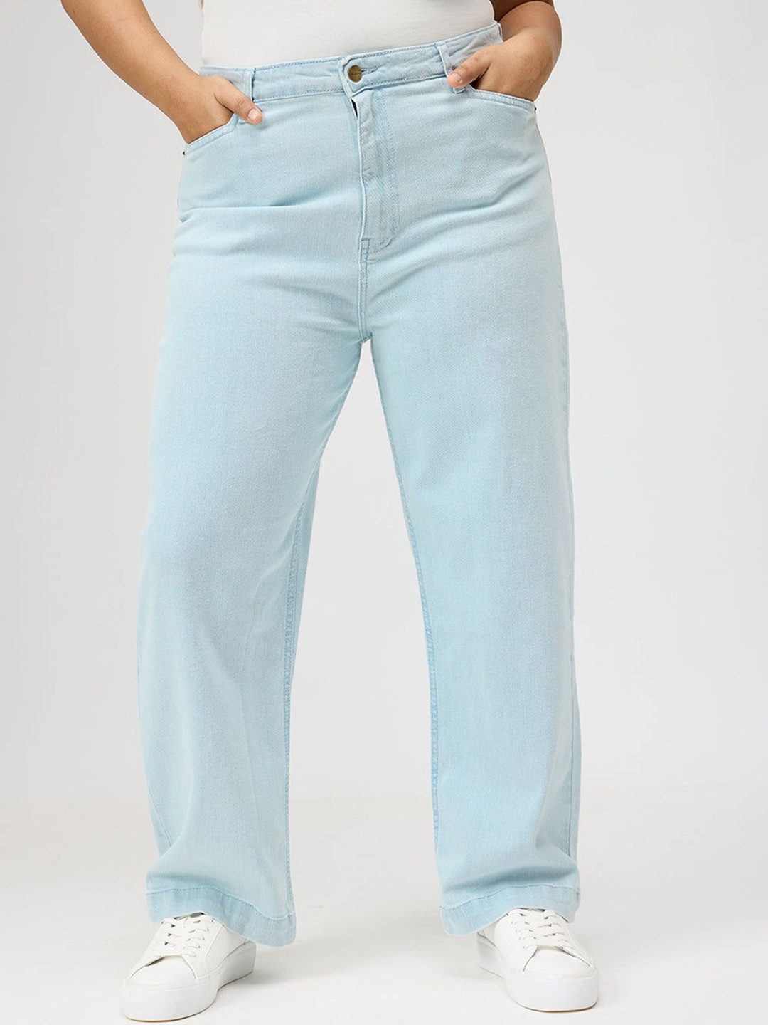 

FREAKINS Women High-Rise Stretchable Mom Fit jeans, Blue
