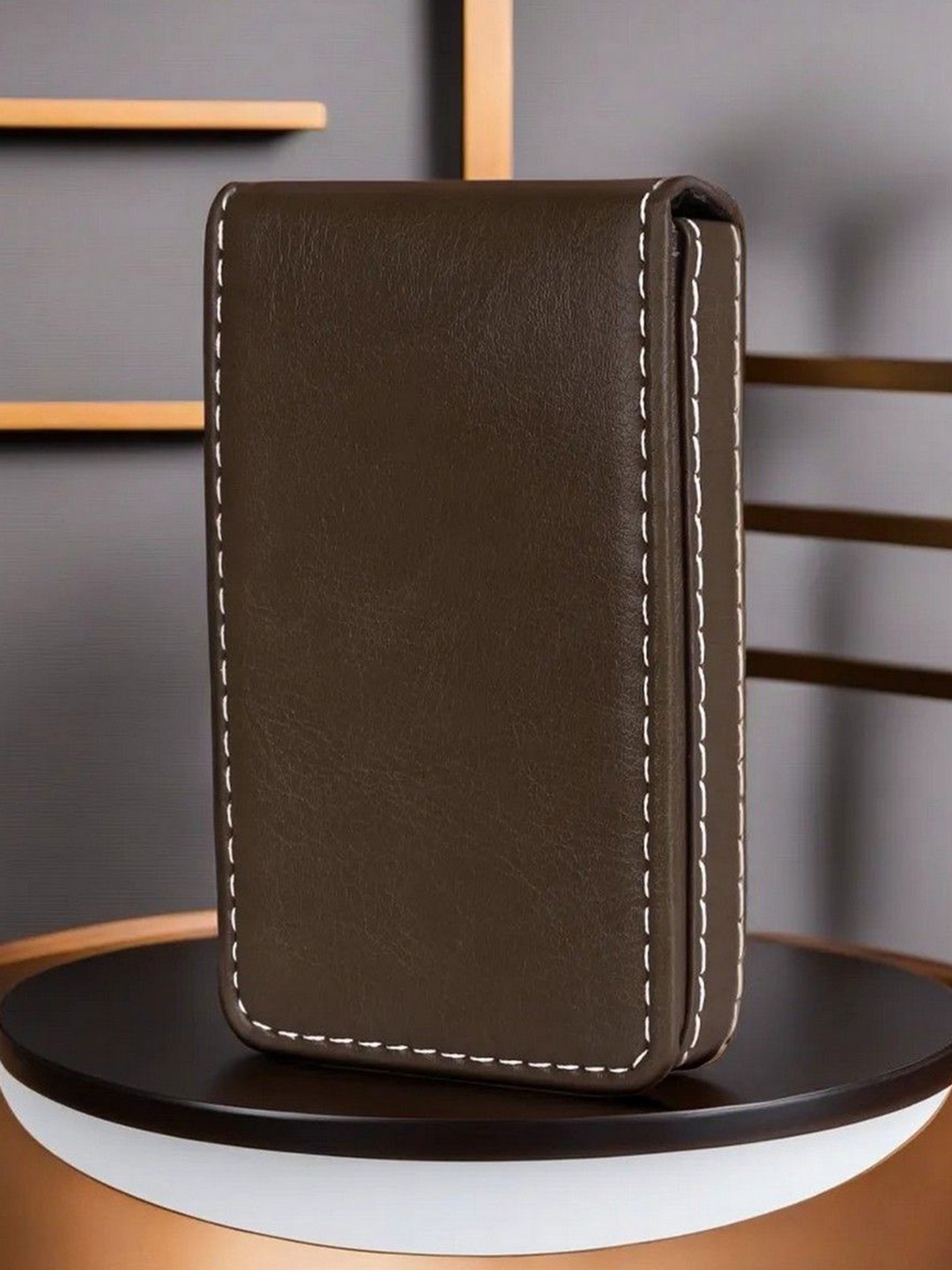 

LOREM Men Card Holder With Magnetic Shut Button, Brown