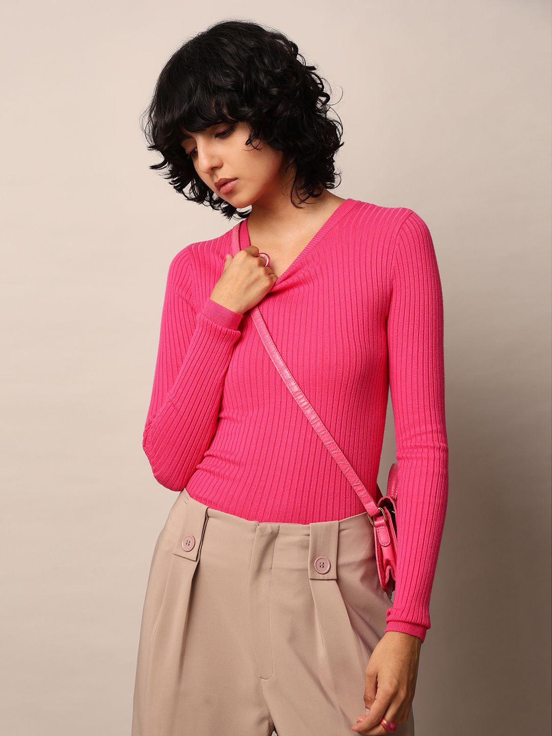 

ONLY Women Ribbed Pullover Sweaters, Pink