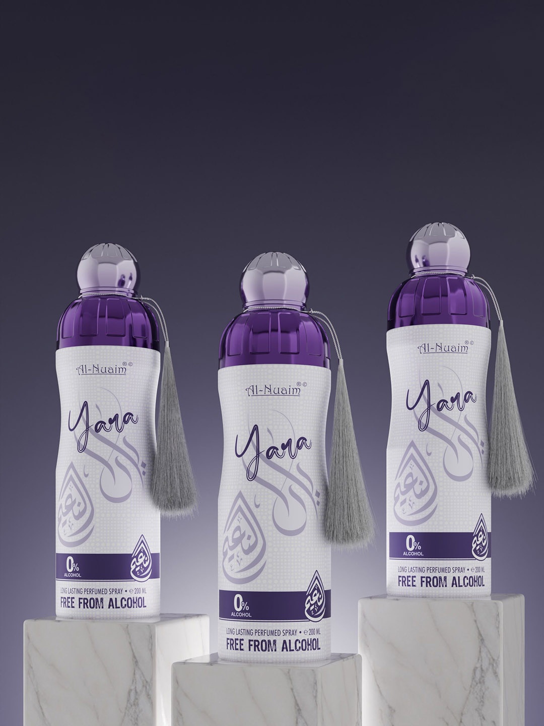 

Al-Nuaim Yara Set Of 3 Long Lasting Deodorant - 200ml Each, Multi