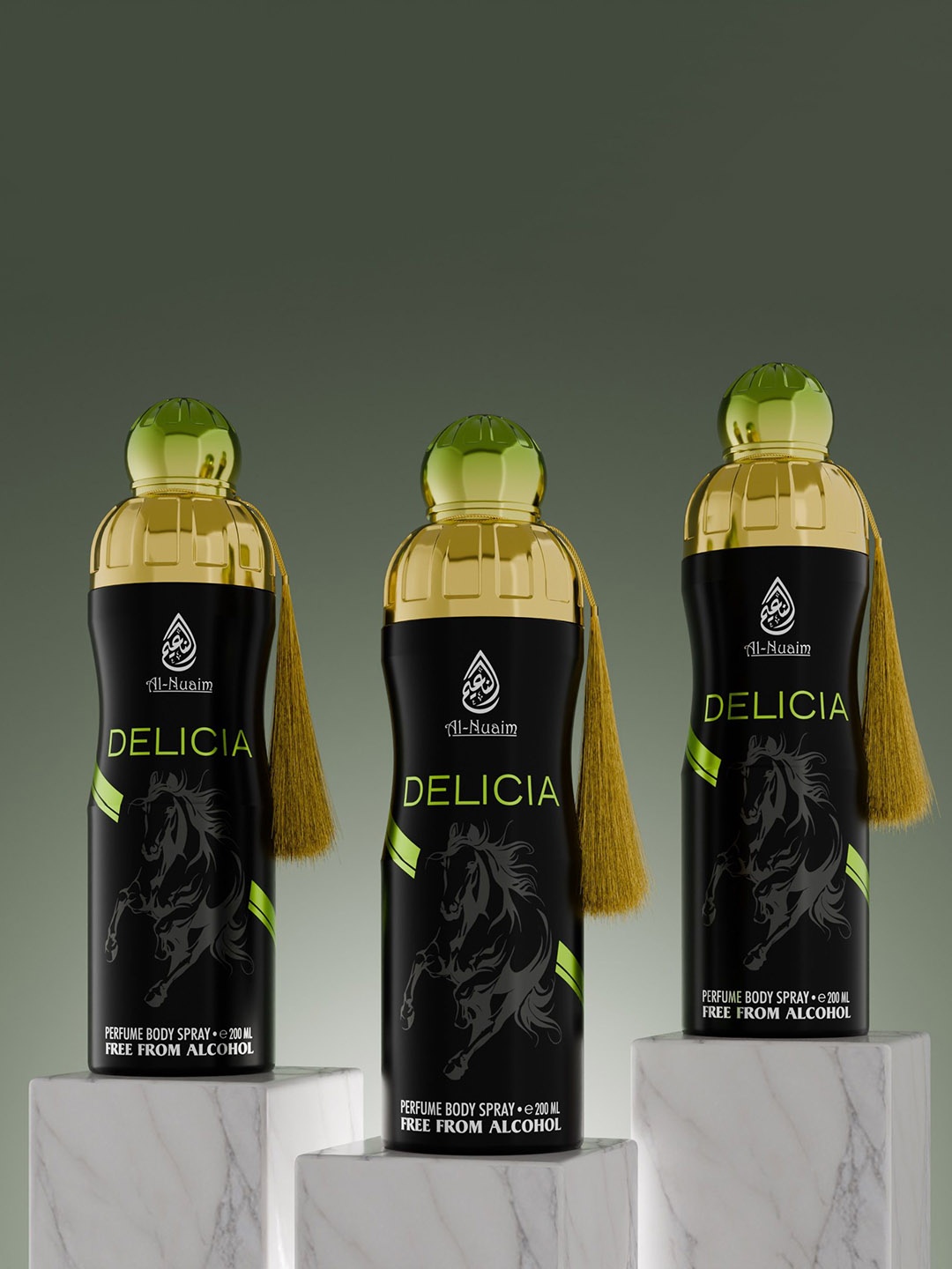

Al-Nuaim Delicia Set Of 3 Long Lasting Deodorant - 200ml Each, Multi