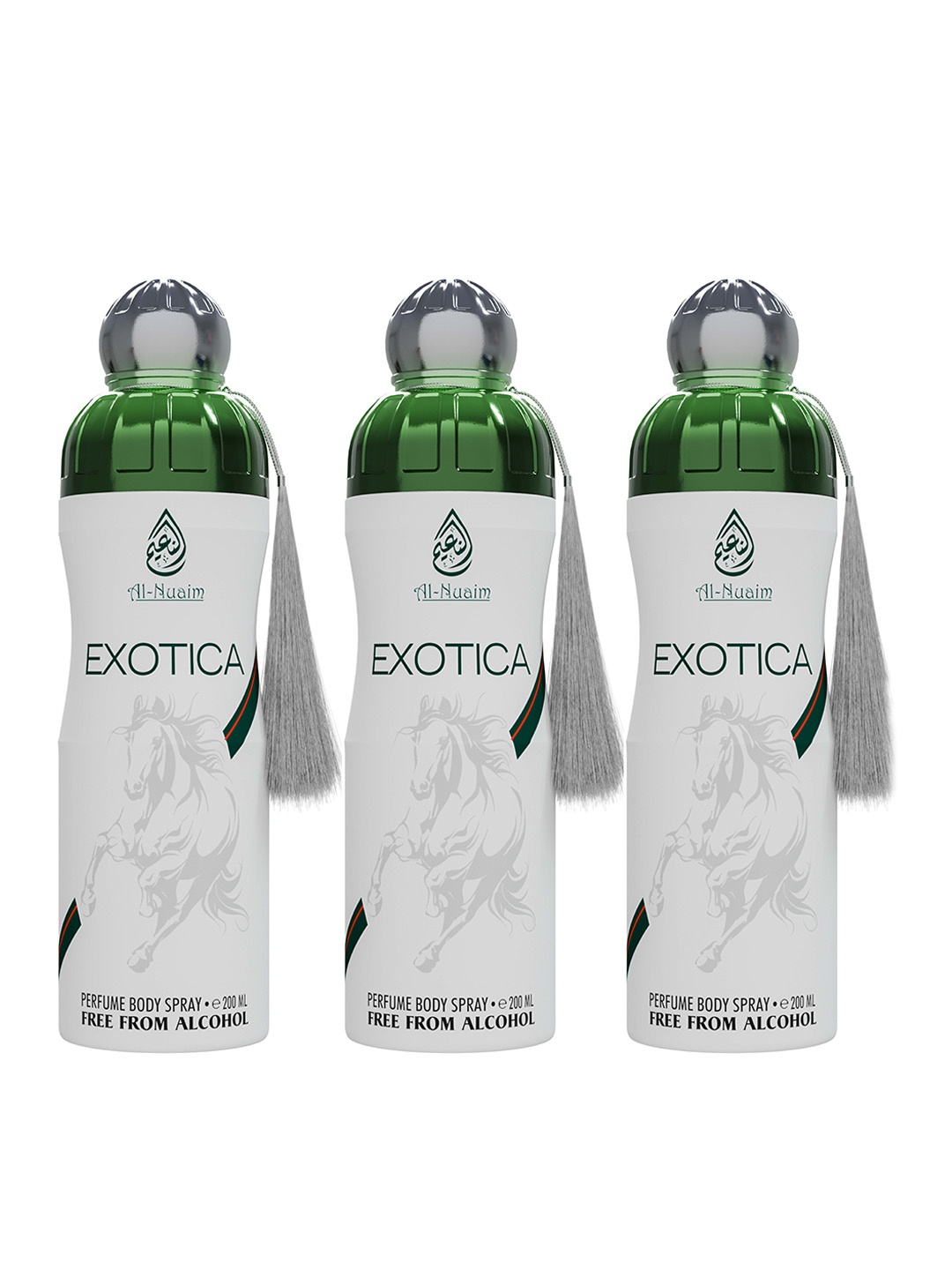 

Al-Nuaim Exotica Set Of 3 Long Lasting Perfume Body Sprays - 200ml Each, White