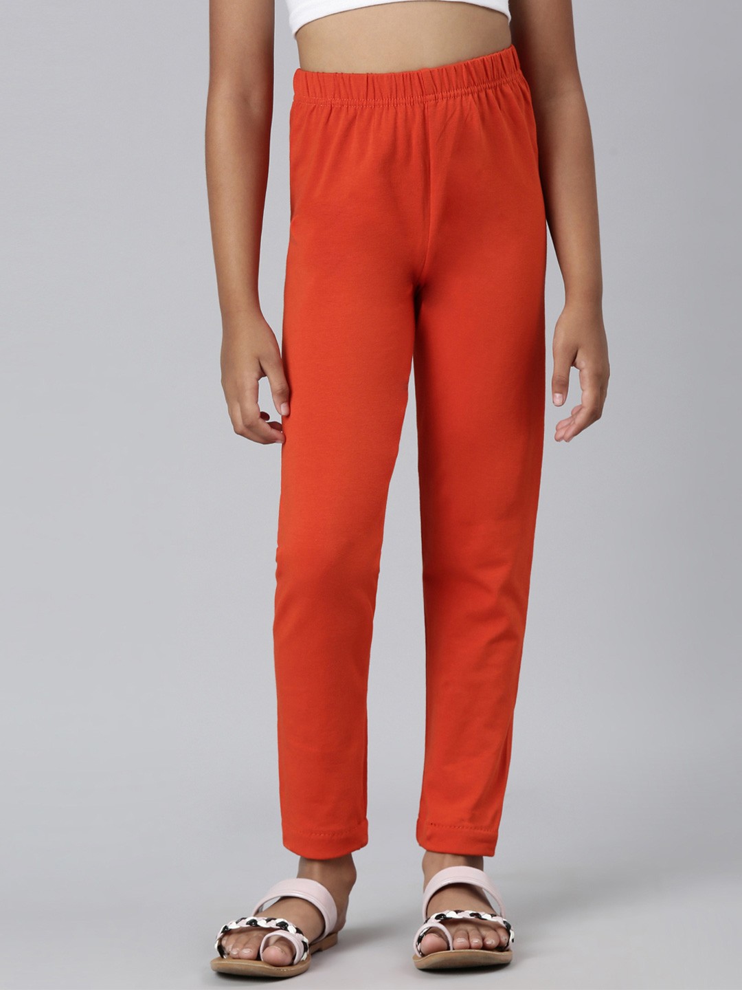 

Go Colors Girls Ankle-Length Leggings, Orange